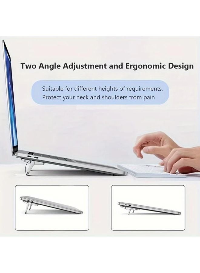 Black Mini Foldable Laptop Stand Portable Computer Keyboard Riser With 2 Adjustable Angles - Image 4