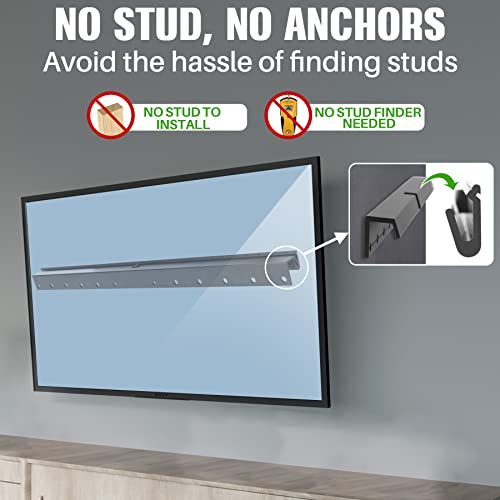 AENTGIU Studless TV Wall Mount, No Drill Drywall TV Mount for 32-75 Inch Smart TVs, Max VESA 600x400mm, Low Profile, No Stud, No Anchors, Tv Wall Bracket Hanger, Holds up to 150 lbs - Image 2