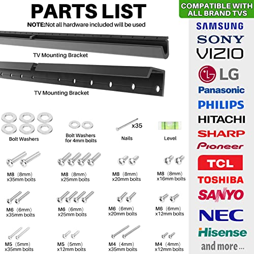AENTGIU Studless TV Wall Mount, No Drill Drywall TV Mount for 32-75 Inch Smart TVs, Max VESA 600x400mm, Low Profile, No Stud, No Anchors, Tv Wall Bracket Hanger, Holds up to 150 lbs - Image 5