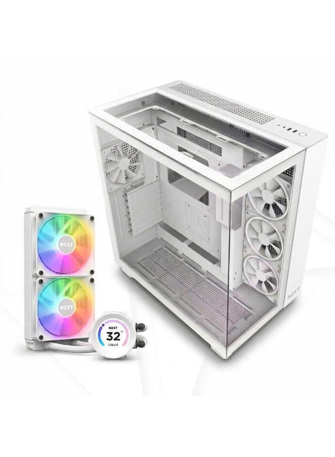 NZXT H9 Elite + مبرد NZXT Elite 240mm RGB بشاشة