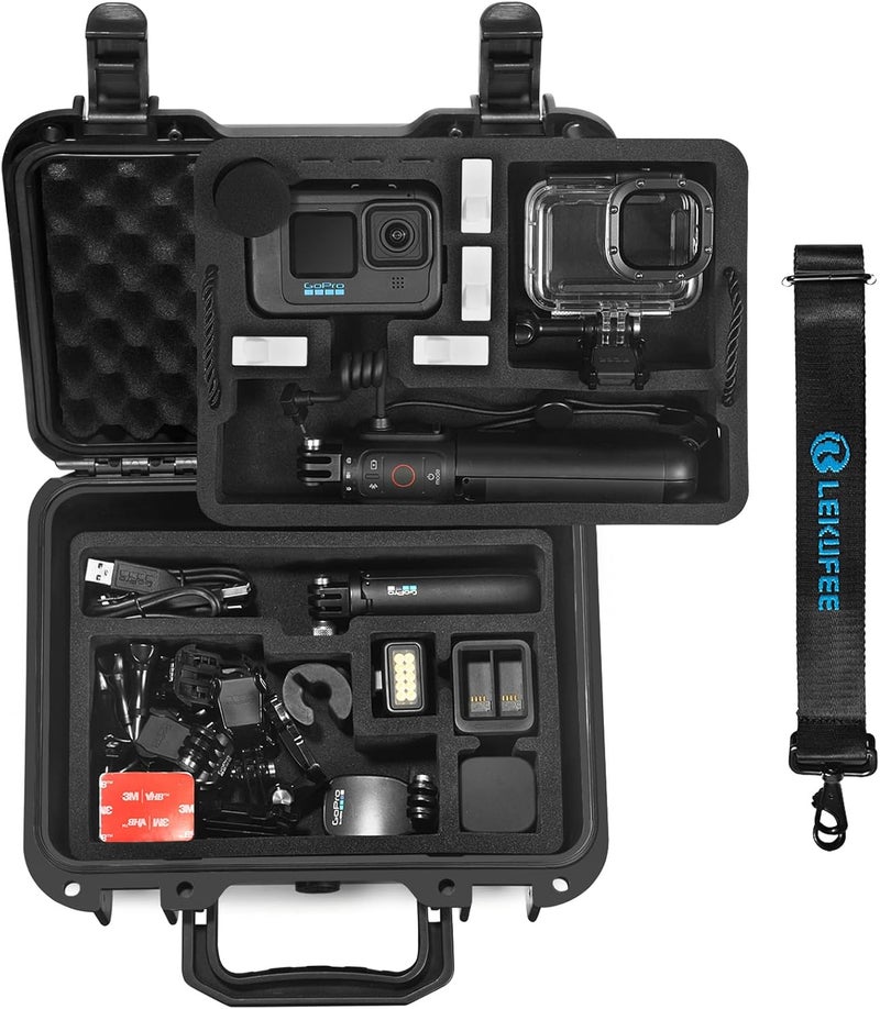 ليكوفي حقيبة المقاومة للماء والصلبة، متوافقة مع كاميرات Gopro Hero 13/12/11/10/9/8، LIT Hero، Hero 4K، Media Mod، Gopro Volta، Creator Edition، وكاميرات الأكشن بالإضافة إلى الإكسسوارات (الحقيبة فقط). - Image 1