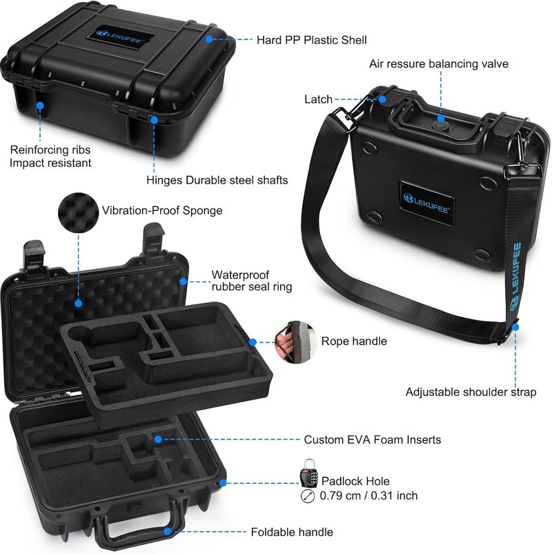ليكوفي حقيبة المقاومة للماء والصلبة، متوافقة مع كاميرات Gopro Hero 13/12/11/10/9/8، LIT Hero، Hero 4K، Media Mod، Gopro Volta، Creator Edition، وكاميرات الأكشن بالإضافة إلى الإكسسوارات (الحقيبة فقط). - Image 3