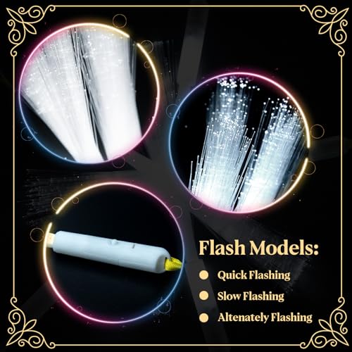 SHQDD 100 PCS White Fiber Optic Wands, LED Fiber Wands, Wedding Party Supplies, Glow Fiber Wands Sticks, Flashing LED Wands, Fiber Optic Light Wand Stick for Glow Party, Bar Dj, Halloween and New Year - Image 4