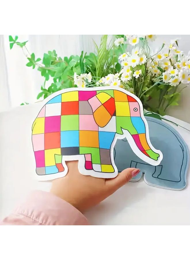 الفيل الترقيعي إلمر وسيلة تعليمية من اللباد دعائم قصة شبكة الزهور الرمادي - Image 5