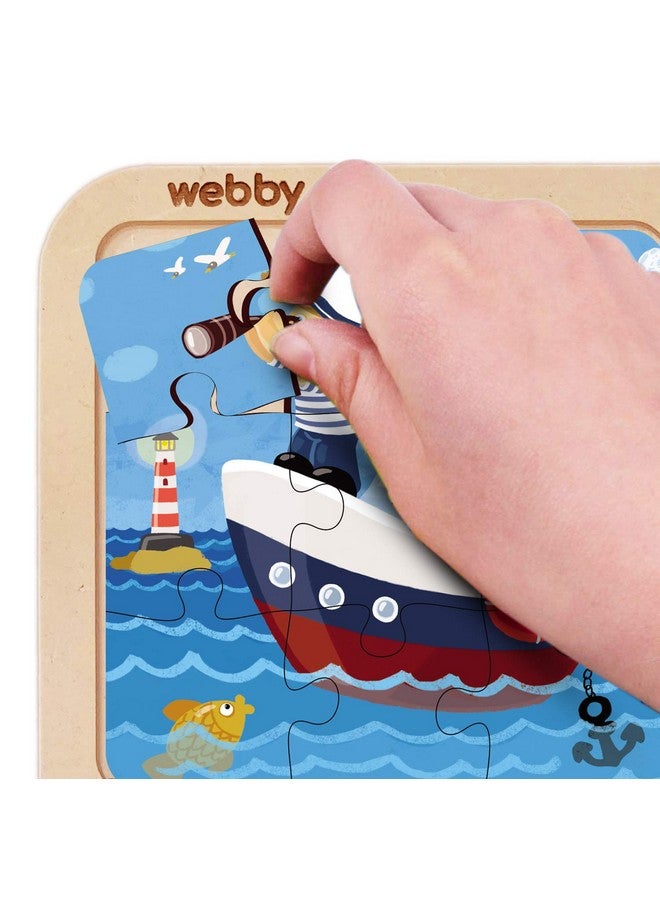 Webby 4 in 1 Vehicles Wooden Puzzle Toy, 36 Pcs - Baby - Image 2