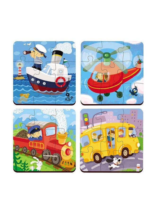 Webby 4 in 1 Vehicles Wooden Puzzle Toy, 36 Pcs - Baby - Image 4