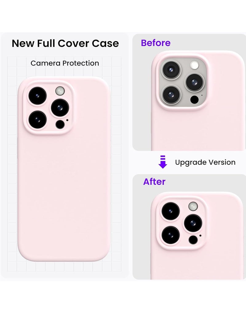 ELTRAZONE Compatible with iPhone 15 Pro Max Case Shockproof with 2pcs Screen Protectors, Waterproof Liquid Silicone Rubber Full Cover Protective Case for iPhone 15 Pro Max 6.7 inch-Pale Rosette - Image 3