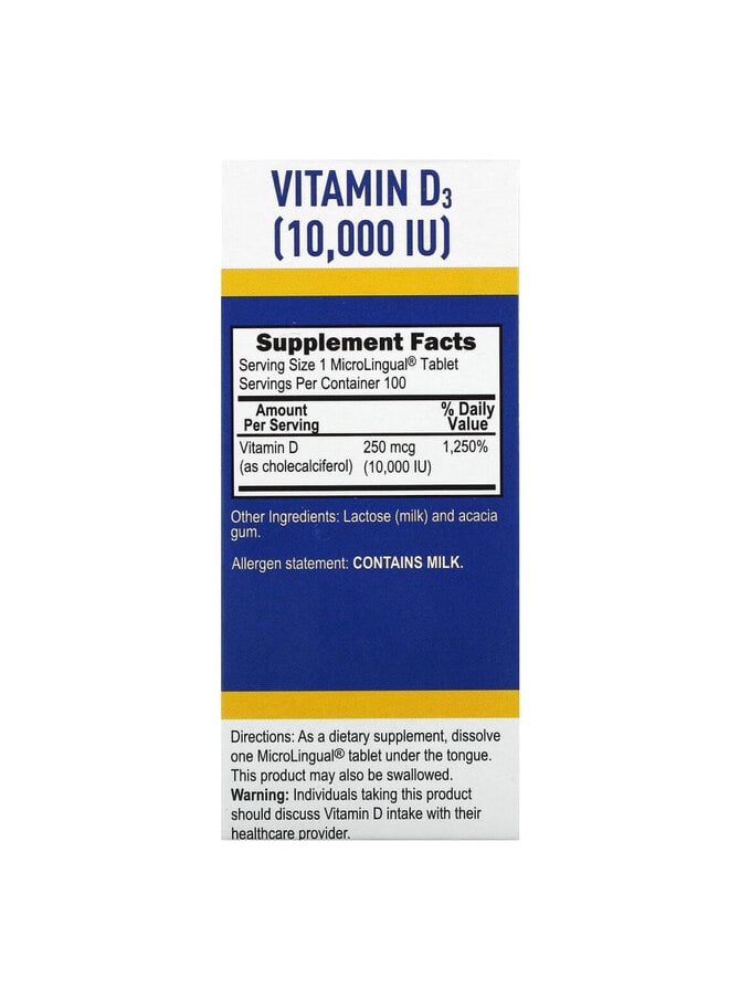Superior Source D3, Extra Strength, 250 mcg (10,000 IU), 100 MicroLingual Instant Dissolve Tablets  - Image 2