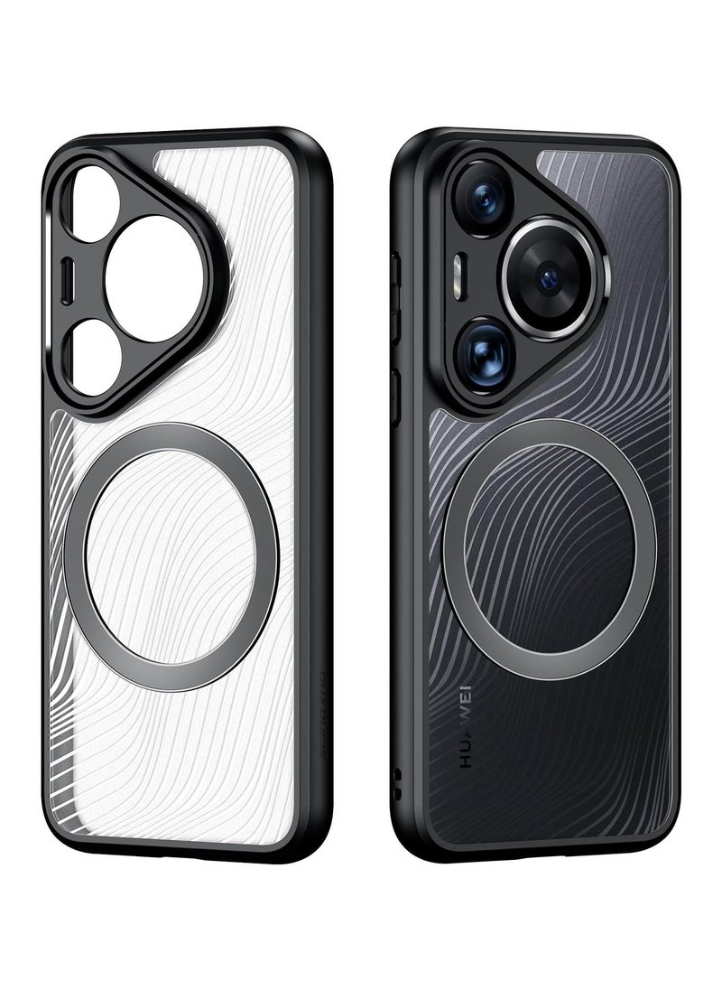 General Compatible with Huawei P70 Pro Magnetic Transparent Clear PC+Silicone Shockproof Phone Case Cover For P70 Pro  - Image 1