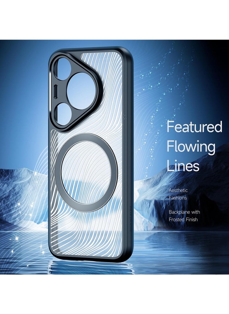 General Compatible with Huawei P70 Pro Magnetic Transparent Clear PC+Silicone Shockproof Phone Case Cover For P70 Pro  - Image 5