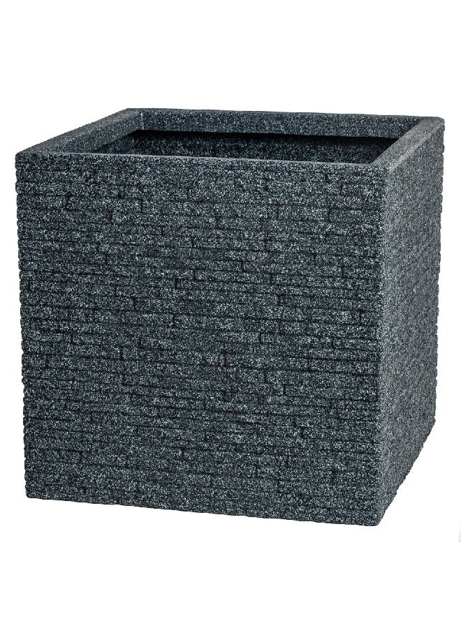 ستراتا آش وعاء نباتات خارجي مربع الشكل مقاوم للطقس مقاس 30 × 32 سم GN686-ASH