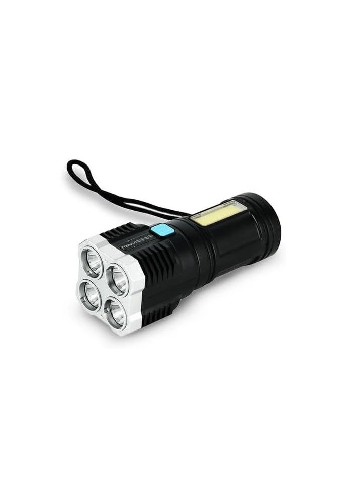 Spaceshoop - Torch Lights Rechargeable with HGH Power Long Dstance with Multifunctional Portable LED Flashlight Torch Long Distance Beam Range with 4 Lighting Modes and COB Light for Outoor - Image 1