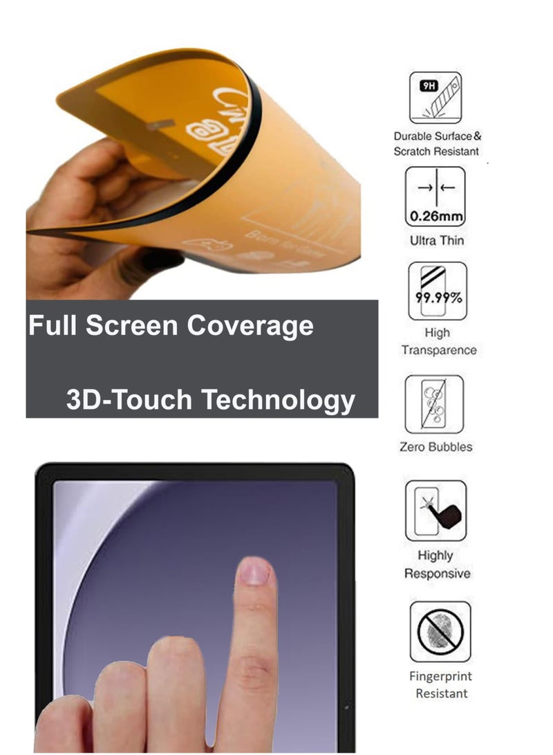 Waldic Samsung Galaxy Tab A9 Plus Full Cover Matte Ceramic Privacy Screen Protector - Explosion-Proof, Anti-Bubble, Anti-Fingerprint | Flexible Privacy Nano Ceramic, Anti-Peeping, Edge-to-Edge Coverage, High Transparency, Delicate Touch, Easy Installation  - Image 2