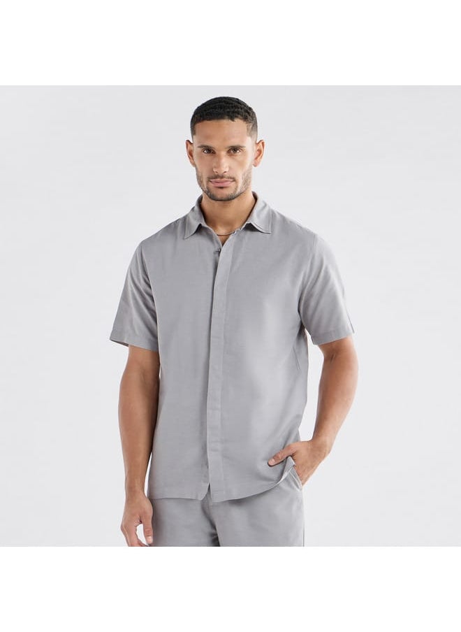 FAV Regular Fit Solid Shirt with Short Sleeves  - Image 1