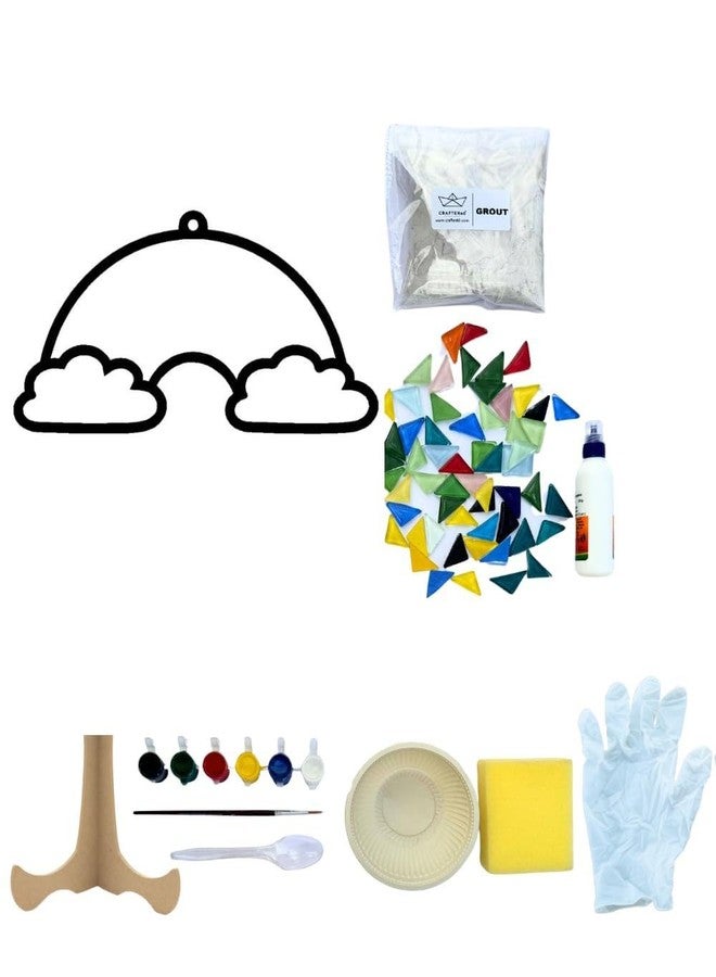 CRAFTER60 قاعدة فنية من الفسيفساء للأطفال من CRAFTER60 (قوس قزح) - Image 1
