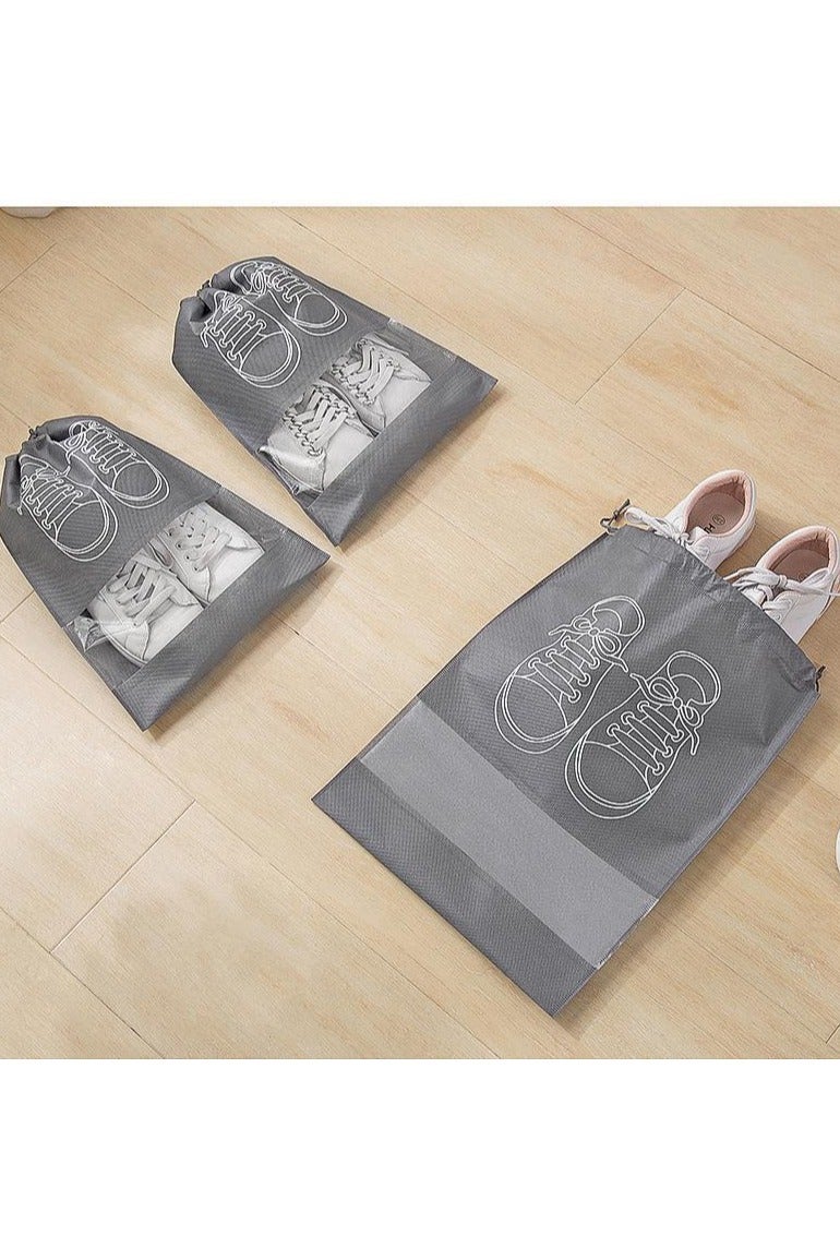 10pcs Non-Woven Shoe Bags Portable Storage Breathable Dustproof Drawstring Storage Pouches For Travel & Home - Image 3