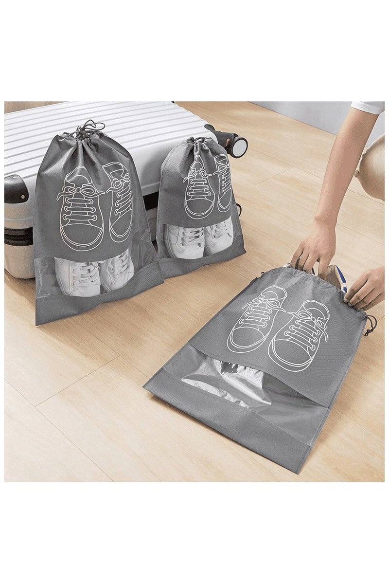 10pcs Non-Woven Shoe Bags Portable Storage Breathable Dustproof Drawstring Storage Pouches For Travel & Home - Image 4