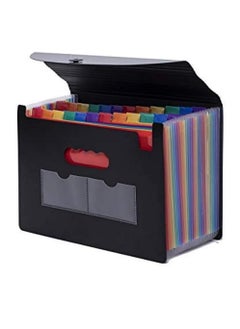 DUNISO 24 Pockets Expanding File Folder/Accordian File Organizer With Expandable Cover/Portable A4 Letter Size File Box,High Capacity Plastic Colored Paper Document Receipt Organizer  - Image 1