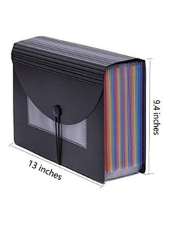 DUNISO 24 Pockets Expanding File Folder/Accordian File Organizer With Expandable Cover/Portable A4 Letter Size File Box,High Capacity Plastic Colored Paper Document Receipt Organizer  - Image 2