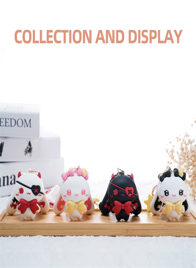 Luckam Kawaii Keychain for Women Star-Moon Rabbit Key Ring Cartoon Demon Rabbit Keychain Charm for Bag Purse Handbags Schoolbag Best Friend Gift for Girl Friend Daughter - Image 2