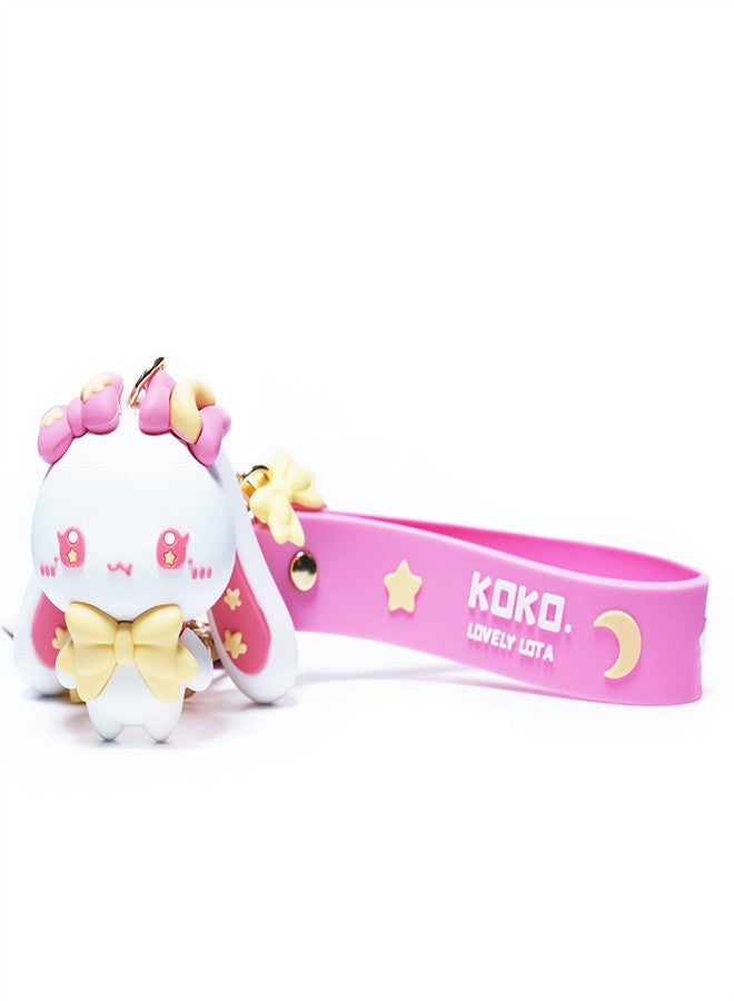 Luckam Kawaii Keychain for Women Star-Moon Rabbit Key Ring Cartoon Demon Rabbit Keychain Charm for Bag Purse Handbags Schoolbag Best Friend Gift for Girl Friend Daughter - Image 3