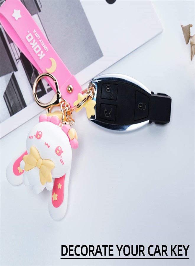 Luckam Kawaii Keychain for Women Star-Moon Rabbit Key Ring Cartoon Demon Rabbit Keychain Charm for Bag Purse Handbags Schoolbag Best Friend Gift for Girl Friend Daughter - Image 5