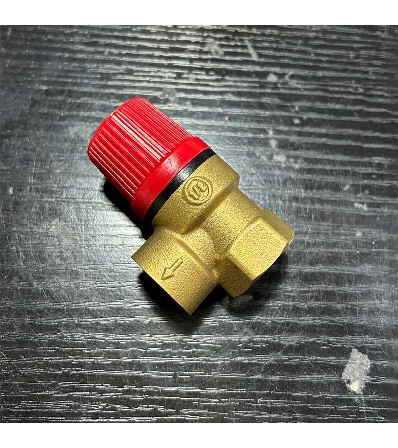 صمام أمان نحاسي DN15 1/2 بوصة مع مفتاح تصريف تخفيف الضغط 6 بار، ذكر وأنثى - Image 3
