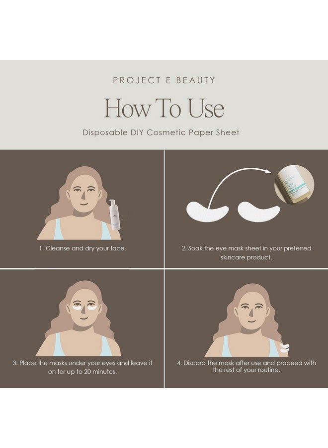 Project E Beauty Project E Beauty 100pcs Disposable DIY Non-Woven Eye Mask Paper DIY Cotton Eye Care Mask | for Skincare & Spa Salon Use | Cosmetic Facial Paper for Toner, Serum, or Lotion (100, Eye Zone) - Image 5