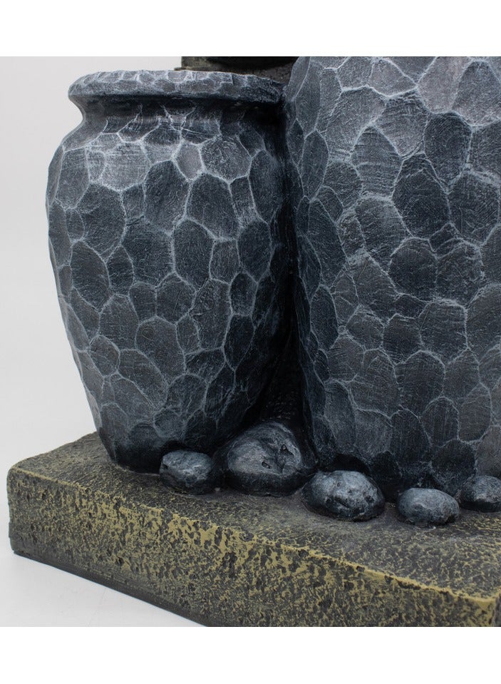 نافورة مياه داخلية مصنوعة من البولي ريزين والبلاستيك باللون الرمادي، مجموعة ديكور منزلي - Image 3