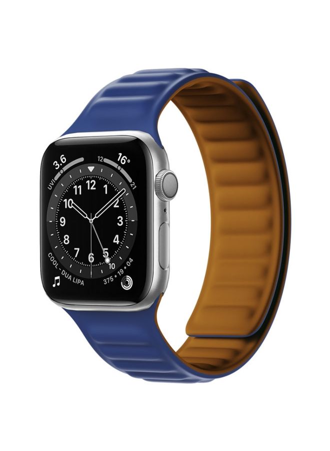 Replacement Strap Silicone Magnetic Strap Watch Band For Apple Watch Ultra 49mm&Watch Ultra 2 49mm / Series 9&8&7 45mm / SE 3&SE 2&6&SE&5&4 44mm / 3&2&1 42mm Dark Blue 