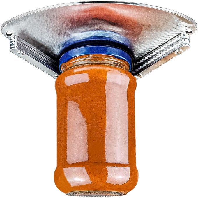 UPGRADED STAINLESS STEEL JAR OPENER FOR SENIORS UNDER CABINET JAR OPENERS FOR WEAK HANDS JAR LID BOTTLE CAP OPENER TOOL UNDER COUNTER CAN OPENER ONE HANDED JAR OPENER