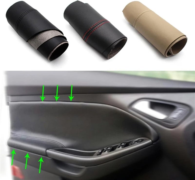 QASULER Microfiber Leather Door Handle Cover for Ford Focus - Image 4