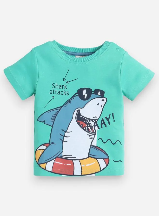 victor and jane Victor And Jane Boys Cute Shark Graphic T-Shirt and Shorts Set