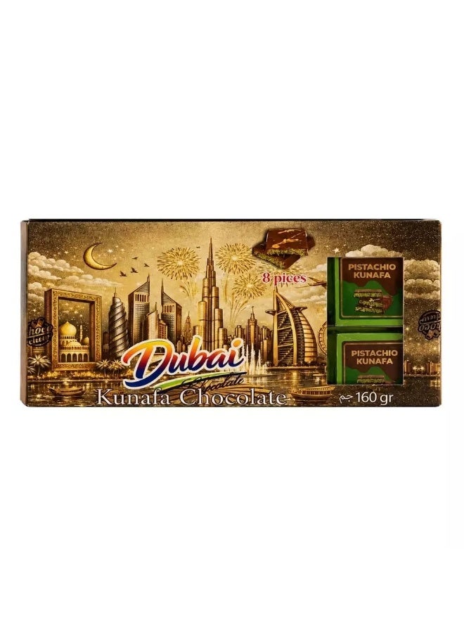 Choco Chew Dubai Viral Pistachio Kunafa Chocolate 8pcs- 160gms