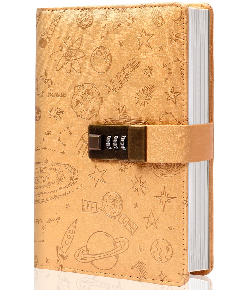 Yoment Lock Journal Leather Journal with Lock Girls Diary with Lock Combination Passwords Women Secret Diary with Pen Holder Refillable Locking Journal Notebook for Teens Adult 55 X 78 in Sky Blue - Image 2
