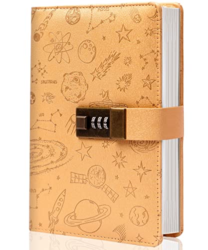 Yoment Lock Journal Leather Journal with Lock Girls Diary with Lock Combination Passwords Women Secret Diary with Pen Holder Refillable Locking Journal Notebook for Teens Adult 55 X 78 in Sky Blue - Image 1