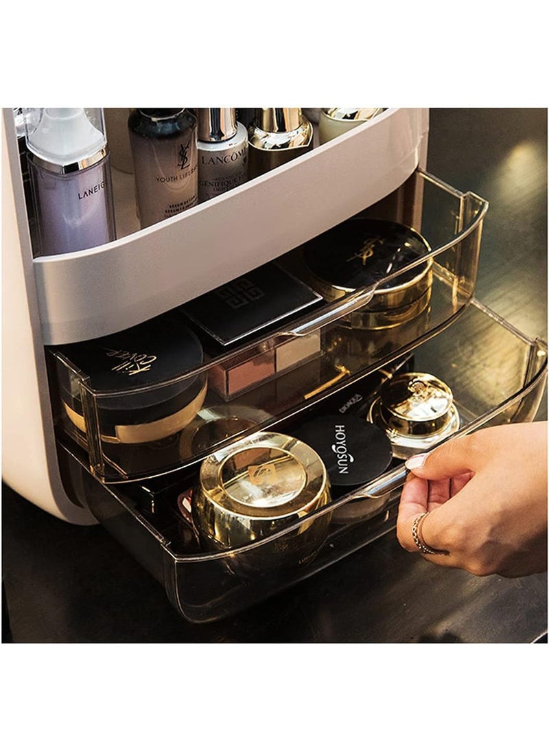MONOGUE Make up Organizer Box Dust Water Proof Cosmetic Storage Box Holder with Dust Free Cover Portable Handle Keep Your Makeup Neat and Stylish - Image 2
