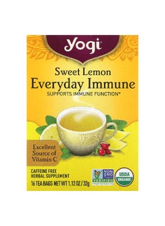 Yogi Tea Yogi Tea, Sweet Lemon Everyday Immune, Caffeine Free, 16 Tea Bags, 1.12 oz (32 g) Each  - Image 1