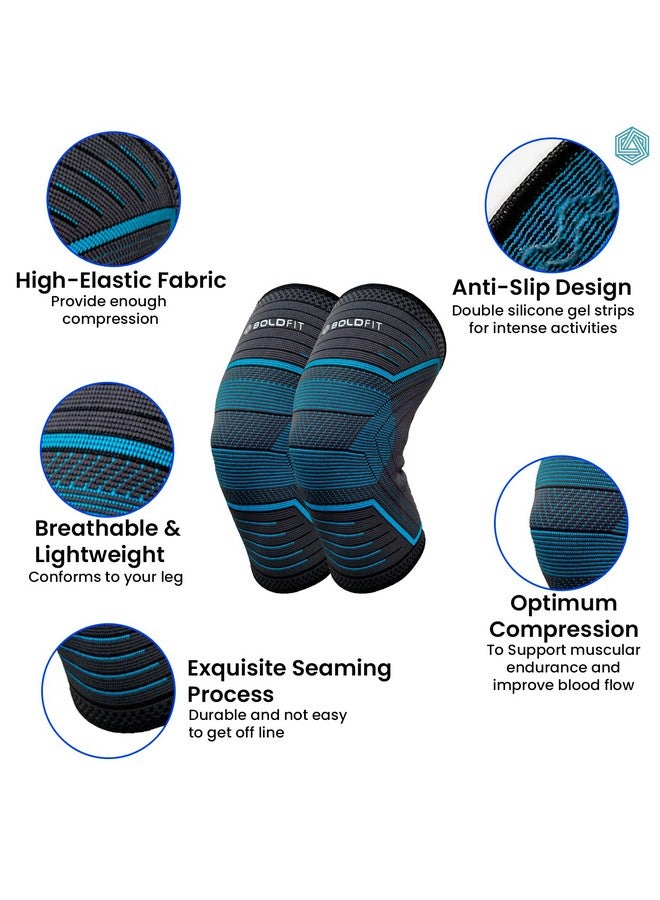 Boldfit Knee Caps For Women & Men Knee Support For Men Gym Knee Cap For Men Knee Pain Relief Products Knee Support For Women Knee Brace For Knee Pain Knee Pad Knee Guard Knee Band Knee Belt - XL - Image 2
