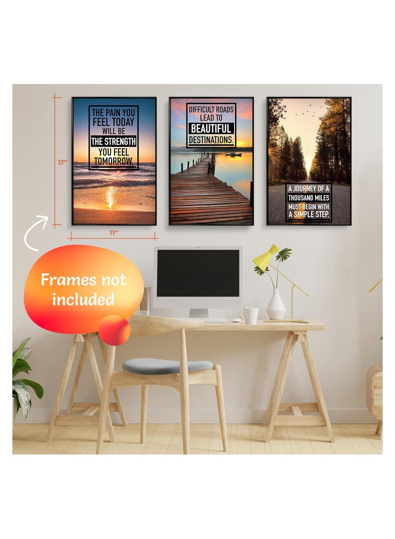 Throwback Traits Motivational wall decor - Positive Affirmations, Uplifting Quotes, Wall Art Decor for Office, Home, Gym - Set of 6 11x17" Inspirational Motivational Posters for Office Decor Inspirational Quotes Wall Art - Image 4