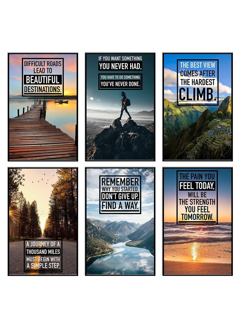 Throwback Traits Motivational wall decor - Positive Affirmations, Uplifting Quotes, Wall Art Decor for Office, Home, Gym - Set of 6 11x17" Inspirational Motivational Posters for Office Decor Inspirational Quotes Wall Art - Image 1