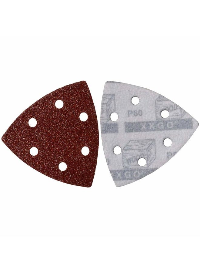 XXGO 3-1/2 Inch 90mm Triangular 60/80 /100/120 /240 Grits Hook & Loop Multitool Sandpaper for Wood Sanding Contains 20 of Each Fit 3.5 Inch Oscillating Multi Tool Sanding Pad Pack of 100 XG9010 - Image 5