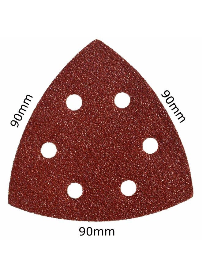XXGO 3-1/2 Inch 90mm Triangular 60/80 /100/120 /240 Grits Hook & Loop Multitool Sandpaper for Wood Sanding Contains 20 of Each Fit 3.5 Inch Oscillating Multi Tool Sanding Pad Pack of 100 XG9010 - Image 4