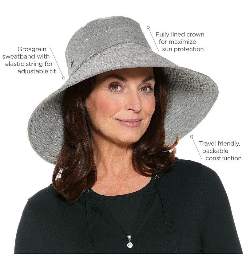 Coolibar Women's Beach Hat - UPF 50+ Sun Protection - Brittany in Black/White - Image 2