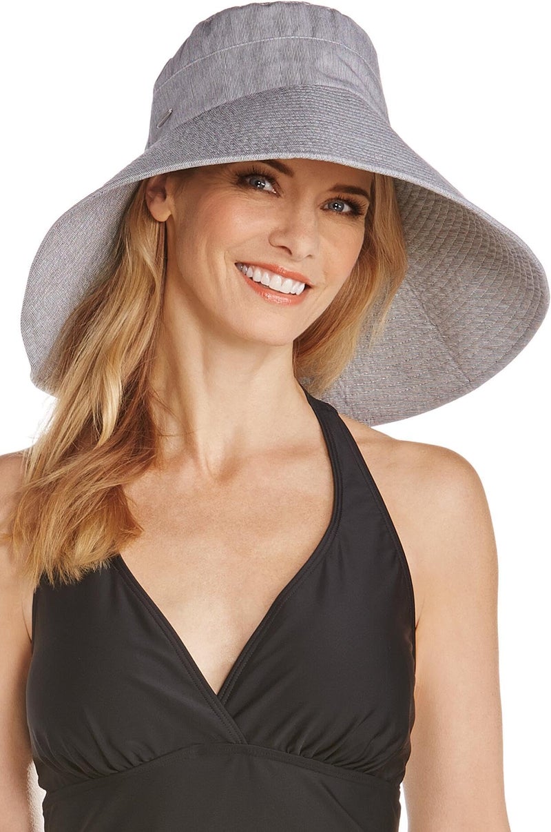 Coolibar Women's Beach Hat - UPF 50+ Sun Protection - Brittany in Black/White - Image 1