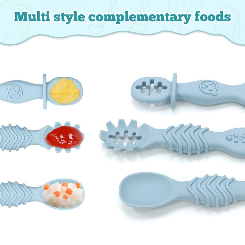 5pcs Pink Silicone Baby Feeding Spoons Soft Tip Training Spoons for Infant Eas - Image 5