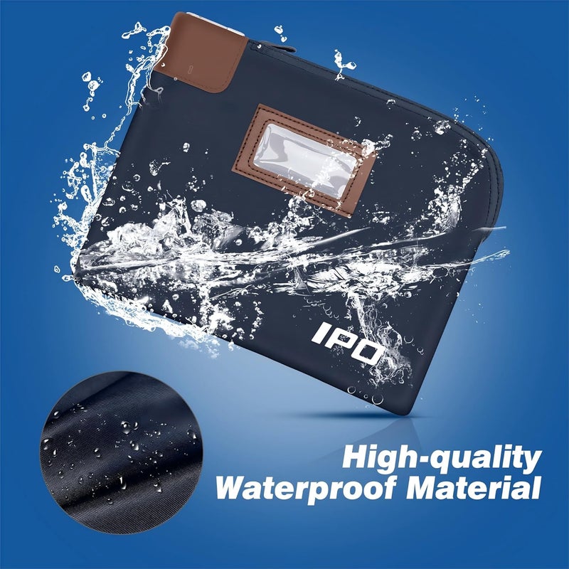 IPO Waterproof Cash Bag with Key Lock, 2 Pack Money Pouch Bank Deposit Bag,11 x 8.6 Inches,Men & Women's Locking Accessories Pouch for Cash, Portable Travel Money Pouch Protects Passports, Valuables - Image 3