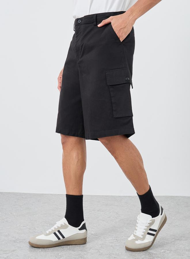 Styli Regular Fit Cargo Pockets Shorts - Image 1