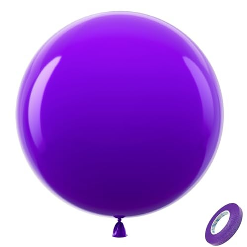 Bezente Dark Purple Giant Balloons 36 Inch 8 Pack Jumbo Purple Large Round Purple Balloons for Wedding Graduation Halloween Birthday Party Backdrop Decorations - Image 1