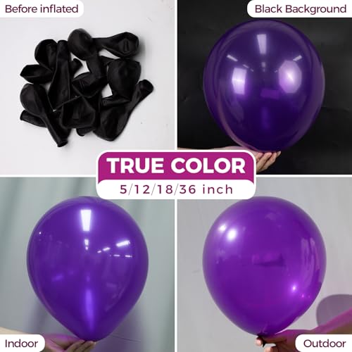 Bezente Dark Purple Giant Balloons 36 Inch 8 Pack Jumbo Purple Large Round Purple Balloons for Wedding Graduation Halloween Birthday Party Backdrop Decorations - Image 5